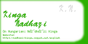 kinga nadhazi business card